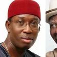 Ex governor of Delta State, Ifeanyi Okowa and Chief Edwin Clark, an elder statesman and Ijaw leader. [Tribune]