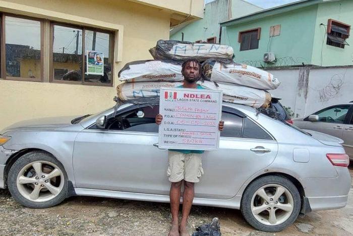 Suspected drug trafficker and consignment intercepted.