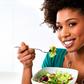 Woman eating vegetables(ebony)