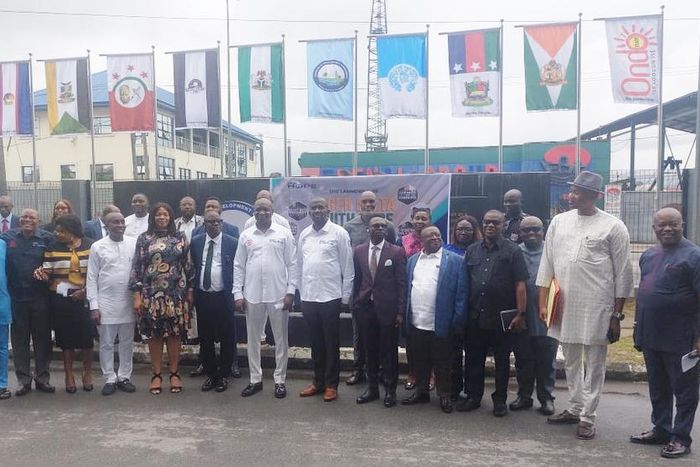 NDDC management team during the launch of Project Hope in Port Harcourt on Wednesday. [NAN]