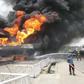 Tanker on fire at petrol station in Lagos. [Twitter:NaijaPR]