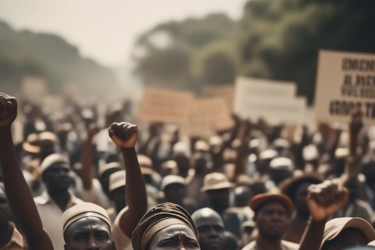 Citizens protesting against bad governance. [This image was created by Stable Diffusion]