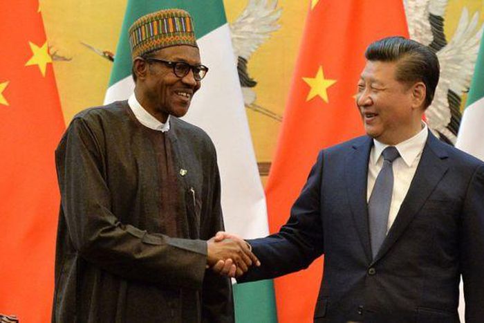 President of the Federal Republic of Nigeria, Muhammadu Buhari (L) and Chinese President Xi Jinping
