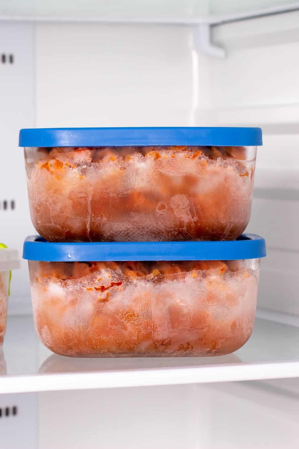 Frozen stew in the freezer [cleaneatingkitchen]