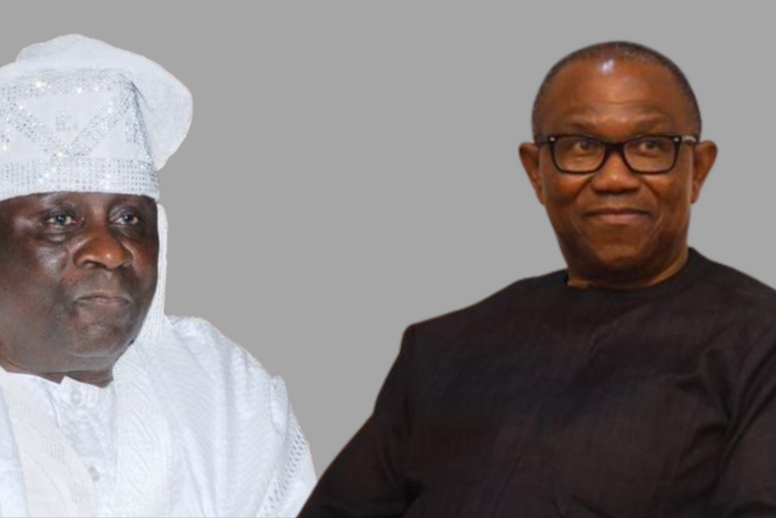 Oba Rilwan Akiolu of Lagos and the Presidential candidate of the Labour Party, Peter Obi.