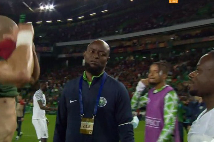 Reactions as Finidi George begs Pepe for jersey after Super Eagles lose 4-0 to Portugal