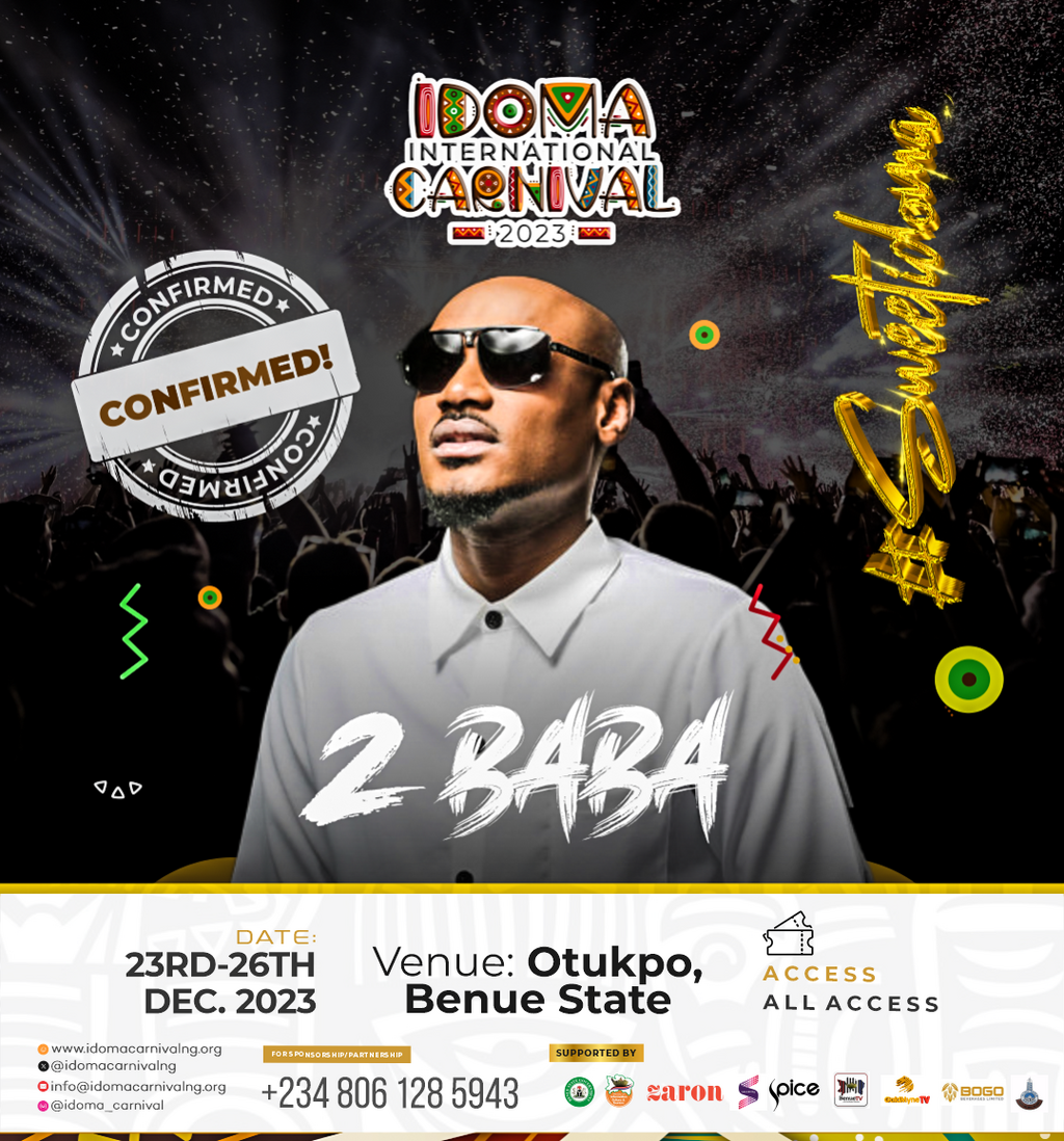 Headlining this year’s carnival is none other than 2Baba, Africa’s biggest musician. Known for his captivating performances and chart-topping hits.