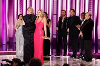 Greta Gerwig and Margot Robbie at the Golden Globes [Sonja Flemming/CBS]