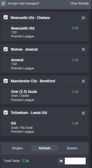 Premier League betting tips on Bet9ja