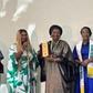 Hajiya Neemat Abdulrahim, Director, FCT Education Resource Centre, receiving her award. (Credit: NAN)