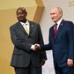 Museveni shakes hands with Putin at the Russia-Africa Summit