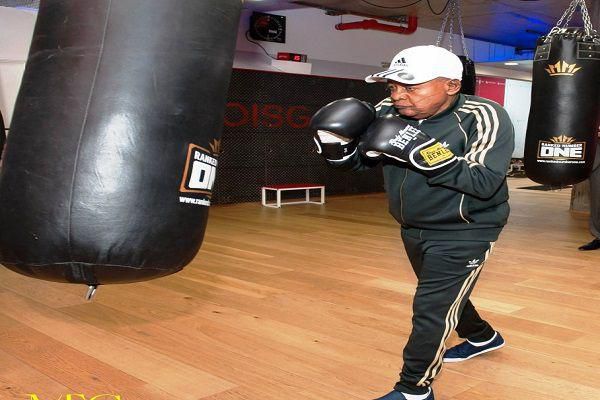 Late Oba Lamidi Adeyemi during one of his trainings