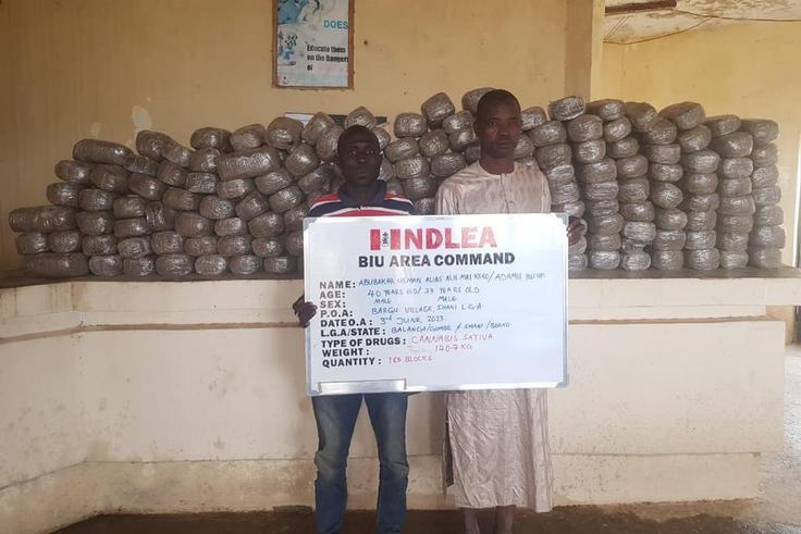 Illicit drugs seized from suspects. [Facebook:NDLEA]