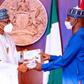 President Muhammadu Buhari at the State House, Abuja, received the Presidential Task Force on COVID19’s End of Year report from members of the Task Force led by SGF, Boss Mustapha. [Twitter/@BashirAhmaad]