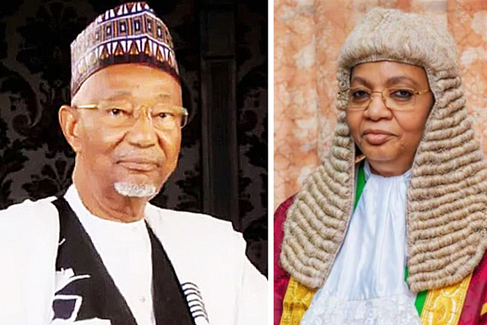 Senator Adamu Bulkachuwa and his wife, Justice Zainab Bulkachuwa. [Twitter:channelsTV]