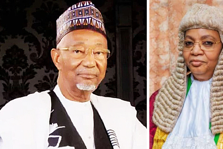 Senator Adamu Bulkachuwa and his wife, Justice Zainab Bulkachuwa. [Twitter:channelsTV]