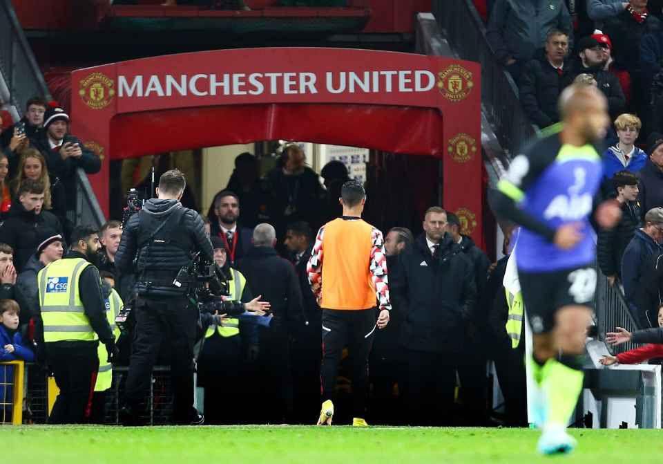 Ronaldo walks out of Old Trafford before the end of the game