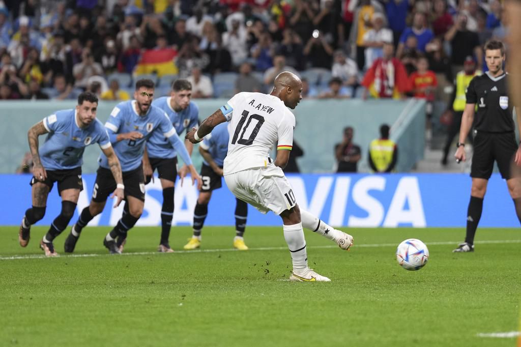 Ayew missed a crucial penalty as Fhana lost to Uruguay