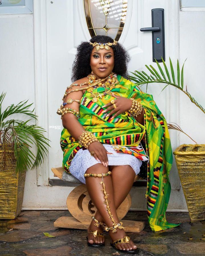 Brides in kente outfits