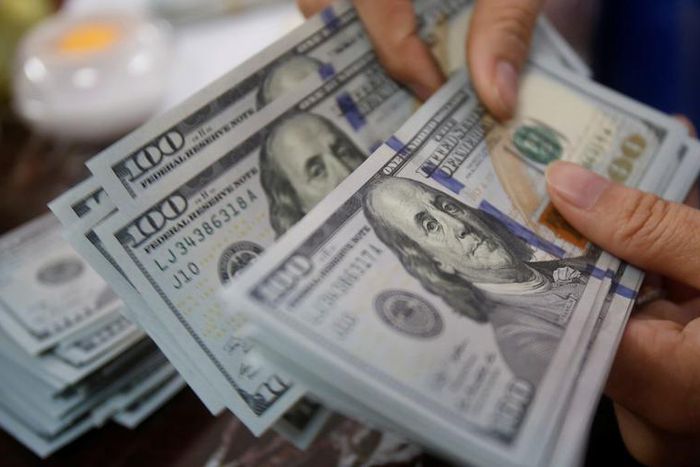FILE PHOTO: An employee of a bank counts US dollar notes at a branch in HanoiReuters