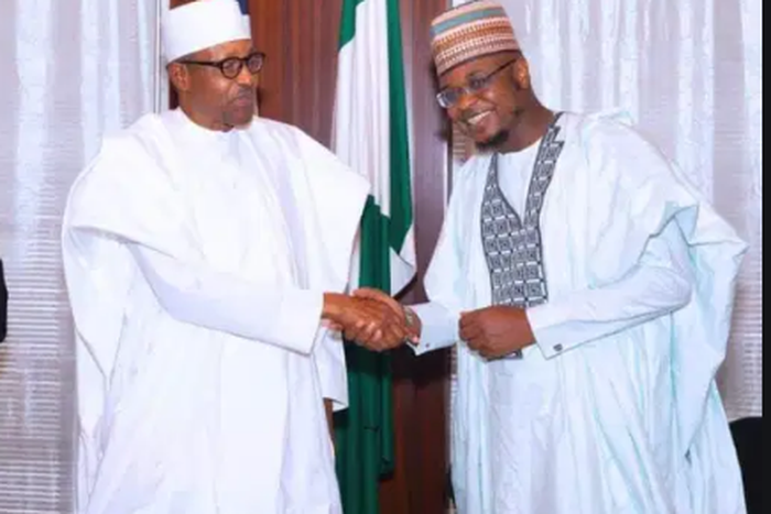 President Muhammadu Buhari and Minister of Communication and Digital Economy, Isa Pantami (Punch)