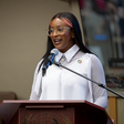 DJ Cuppy speaks at the UN