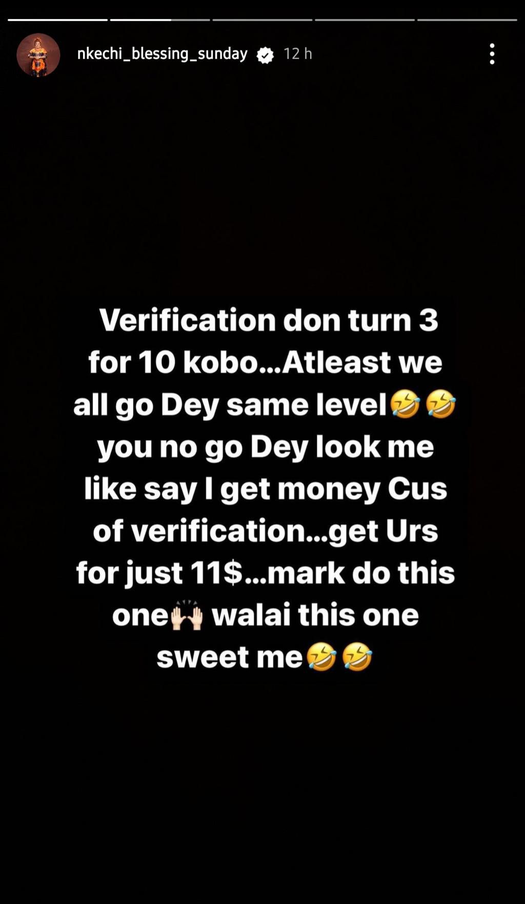 Nkechi Blessing says selling Instagram verification will put the rich and poor on same level