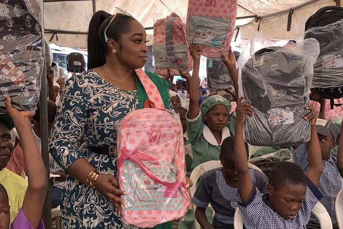 Princess Omolara Oyekan-Olumegbon, during the back-to-school outreach programme in Lagos Island Constituency 1. [NAN]