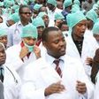 Nigerian medical doctors during protest over work conditions (Premium Times)