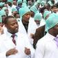 Nigerian medical doctors during protest over work conditions (Premium Times)