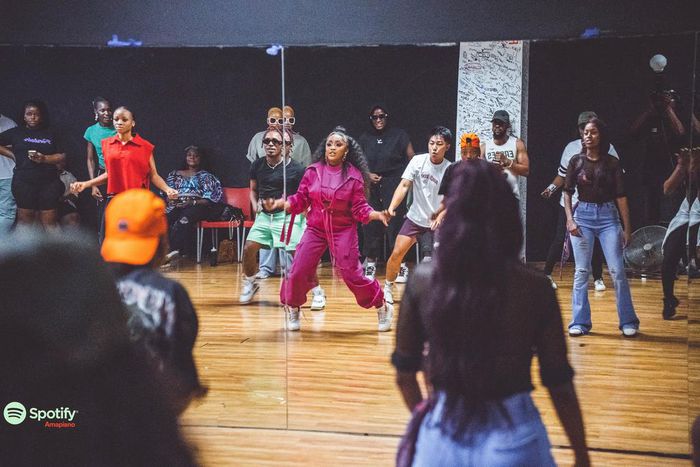 Kamo Mphela in a dance studio [Spotify]