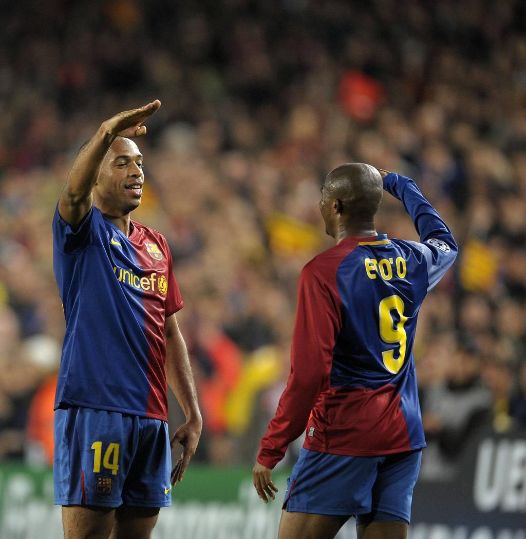 Samuel Eto'o and Henry Thierry for Barcelona in 2008