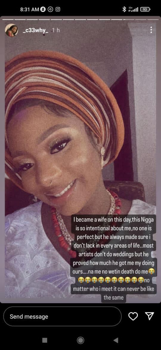 In this post , she noted that they were married