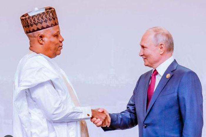 Vice President Kashim Shettima meets Russian President Vladimir Putin at Russia-Africa Economic and Humanitarian Forum held at Russia-Africa Summit in St. Petersburg, Russia [Punch]