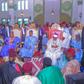 Shettima, Buhari and Shehu of Borno at the wedding ceremony in Maiduguri on Saturday. [Twitter:@NTANewsNow]