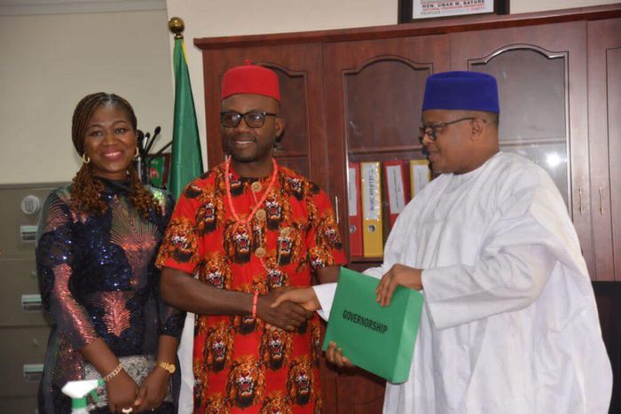 Chief Dons Udeh declared his intention to contest the governorship seat of the state with the ticket of the All Progressives Grand Alliance (APGA) [Sun News]