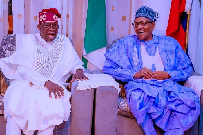 Tinubu visits Buhari in Daura, presents Certificate of Return. [Twitter:@MBuhari]
