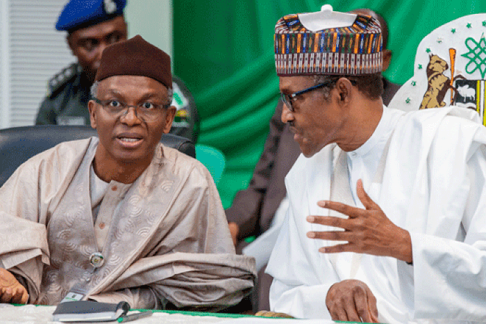 Governor Nasir El-Rufai of Kaduna State and President Muhammadu Buhari. (The Sun)