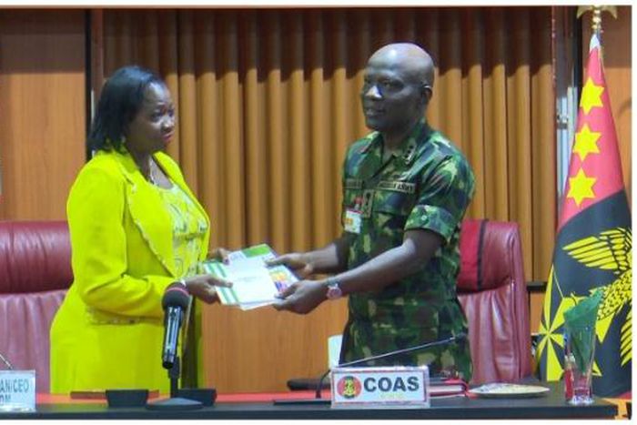 Lt. Gen. Lagbaja and Hon. Abike Dabiri-Erewa [Channels TV}