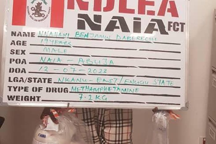 Drugs suspect intercepted by NDLEA operatives. [NAN]