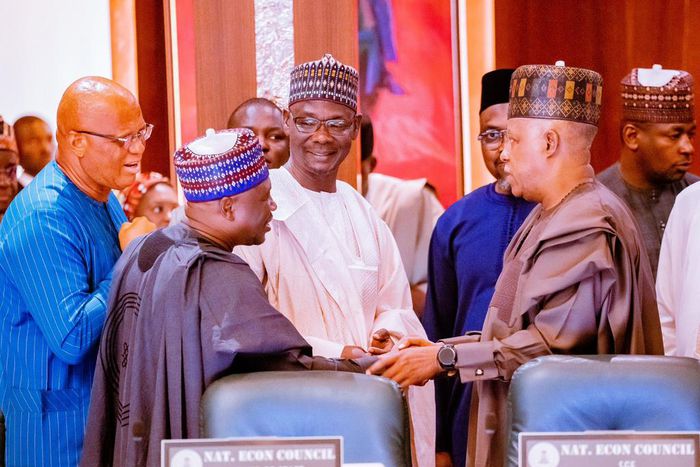 Vice President Kashim Shettima presides over maiden NEC meeting of the Tinubu administration. [Twitter:Presidency]