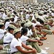 Youth Corps members on parade ground.