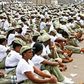 Youth Corps members on parade ground.