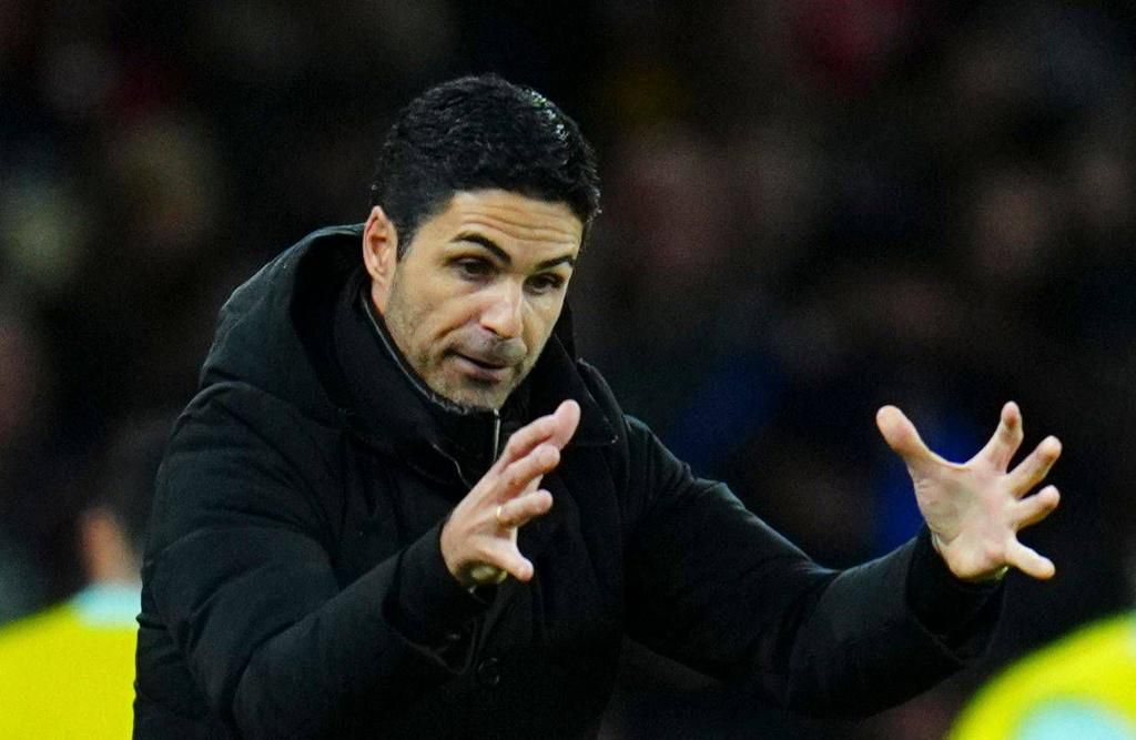 Arsenal manager Mikel Arteta during the Arsenal vs Newcastle match on January 3, 2023.