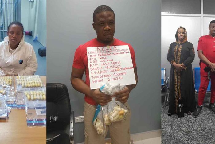 India-bound ‘couple’ excretes 184 wraps of cocaine at Lagos airport. [Facebook:NDLEA]