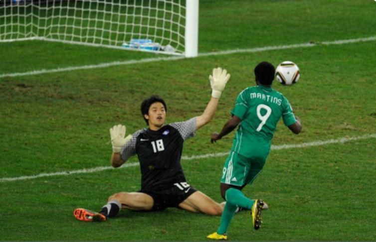 Obafemi Martins in action for Super Eagles