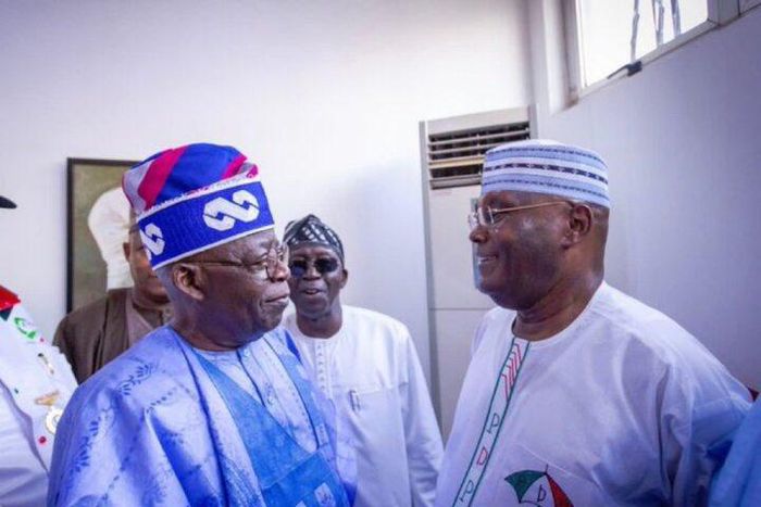 President Bola Tinubu and Atiku Abubakar. [Twitter:Kayy]
