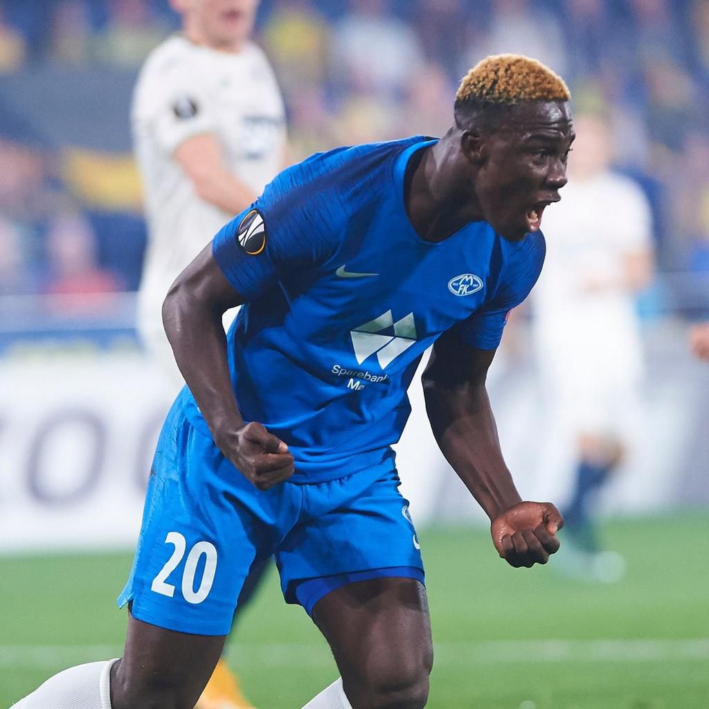 David Datro Fofana celebrating a goal for Molde