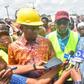 From left, Minister of Works and Housing, Mr Babatunde Fashola; Commissioner for Transportation, Dr Fredrick Oladeinde and Onibereko of Ibereko Badagry, Oba Israel Okoya during inspection to the Ongoing Reconstruction/Rehabilitation of Lagos Badagry Ex...