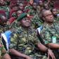 (from left) Chief of Military Intelligence (Army), Maj.- Gen. Thompson Ugiagbe; the GOC 82 Division, Maj.-Gen. Hassan Dada and other senior officers of the Division during the lecture. [NAN]